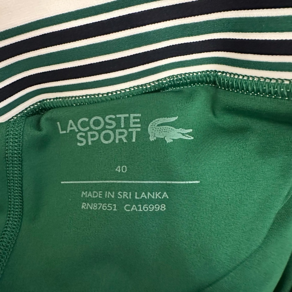NWT Lacoste Green and White Striped Tennis Skirt Size 8 - Picture 2 of 5